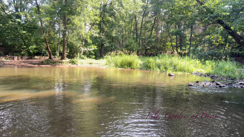 Lily, Goddess of Desire: Cute Teen in Costume Playing in the River Like in...