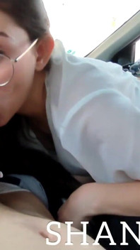 Public Car Blowjonb Cum in Mouth Swallow