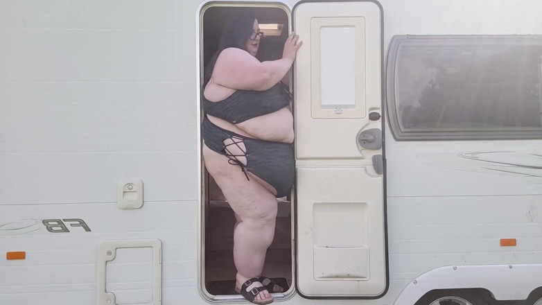 SSBBWLadyBrads: Caravan tiny door part 2