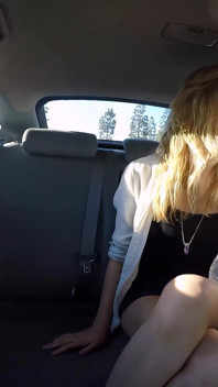 Skinny Blonde Teen with Small Natural Tits Fucked in Uber Car