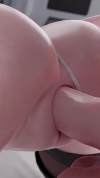 2b Nier automaty doggystyle šukání - mokrá krémová kundička ošukaná měkkými šťavnatými mokrými zvuky - 3D animace pro dospělé