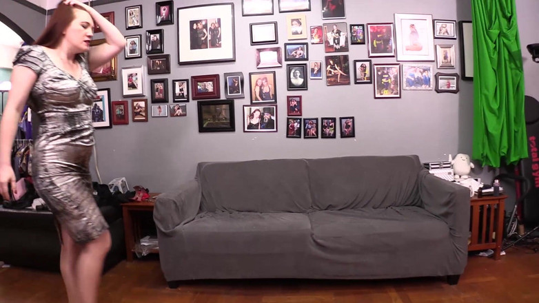 Evangelines Fetish: Robe grise, collants, masturbation