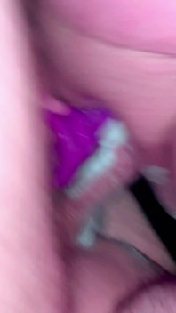 Dvp with Purple Dildo with a Huge Creampie