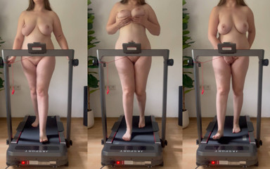 Crazy German Slut: Slut: Masturbating on the Treadmill (workout Sport)