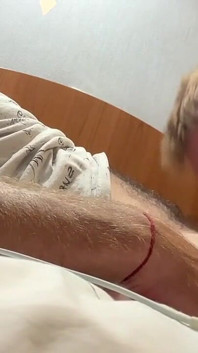 Suck Each Other with Stepdad and Cum in Mouth in Hotel
