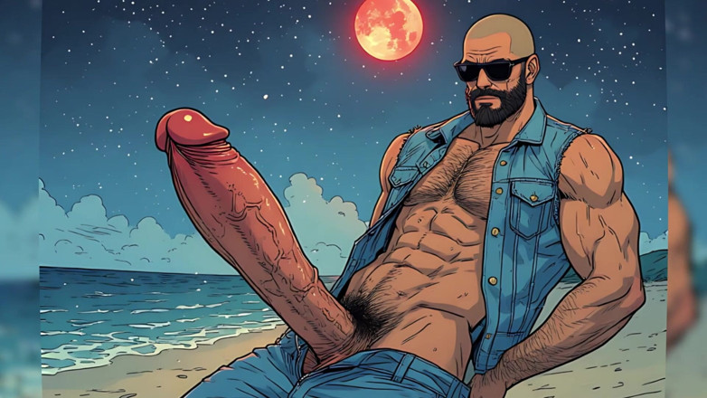 Erotic Man: Plajda dışarı çıkıyor (ai)