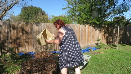 BBW nurse Vicki adventures with friends: Playing in my garden showing off my tits belly ass,...
