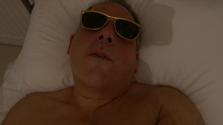 George Rex Solo: POV Nude Jerk off in Bed Wearing Sunglasses and Yawning