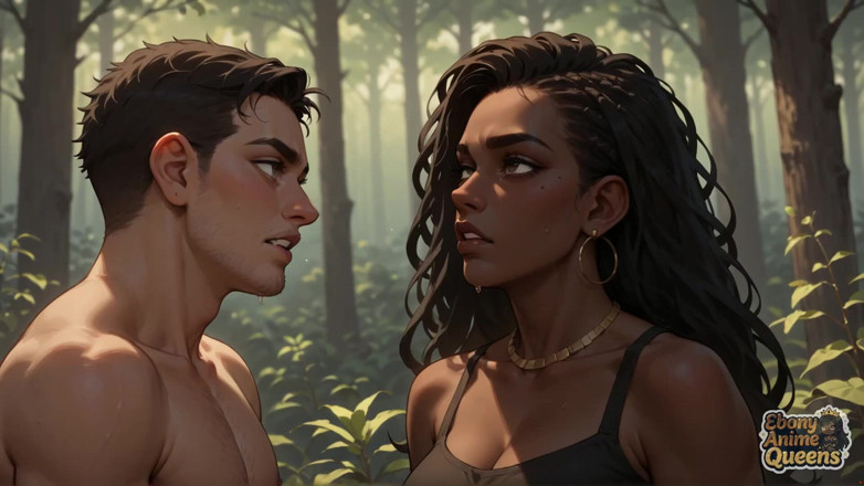 Ebony Anime Queens: Foresta orale beatitudine con schizzi di sborra - porno nero XXX!