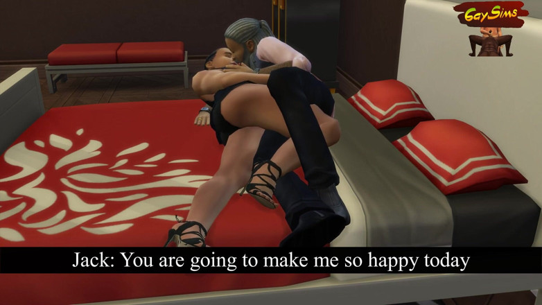 Dirty gay Sims: Älterer schwarzer schwuler künstler besamt einen jungen twink ohne gnade -...