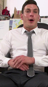 Tired from work in the office and ready to stroke a cock to relax