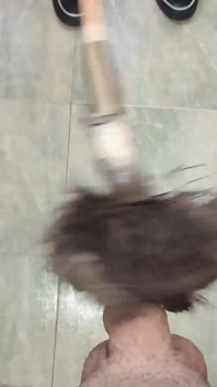 Teen Maid Toothbrush with Fresh Cum After Cum in Mouth