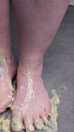 Sexyskyfeet: Asmr Krémová Pudinková Noha Smash Tlustá Puding a Sprinkles