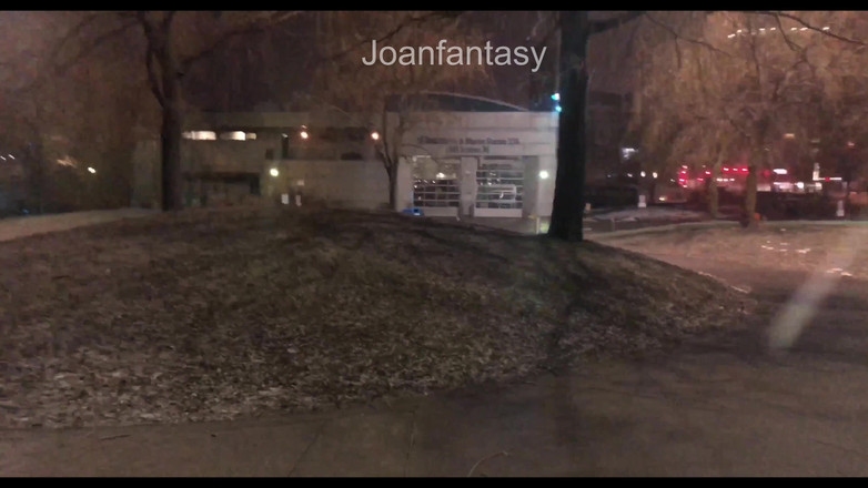 Joanfantasy: 透けたドレスでの冬のフラッシュファン