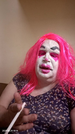 Femme TV Clown Smokes and Gives Jerk off Instruction thumbnail