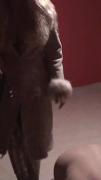 Walking her pets, feeding them her piss