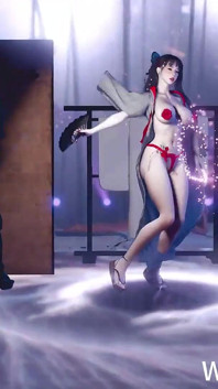3D sexy spogliarellista giapponese nuda le sue grandi tette