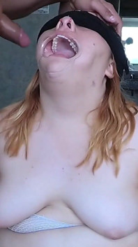 Chubby Bondage Slut with Cum on Her Mouth