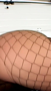 Horny MILF in Fishnets Devours Her Dildo