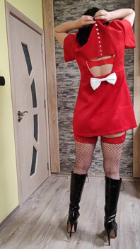 The Little Whore Strips for Her Fans