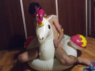 Floatie Boy: Having Fun in My Inflatable Unicorn