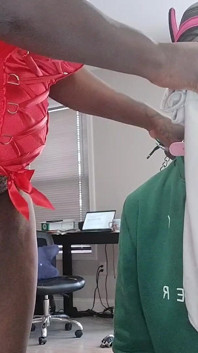 Ebony Goddess Getting Her Panties Clean by Submissive Slave
