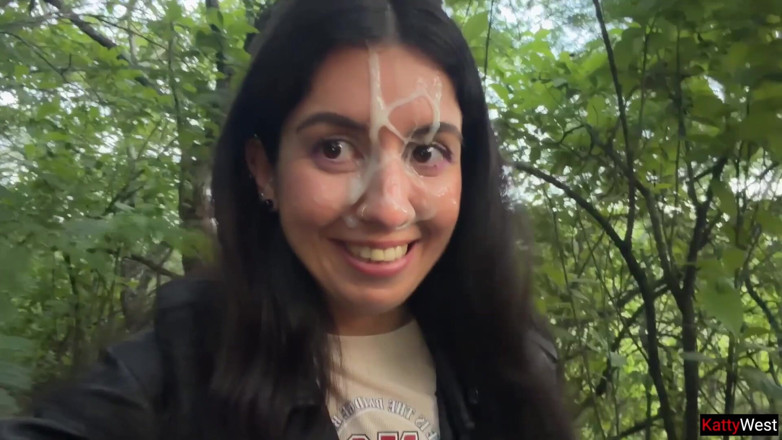 Katty West: Crazy Cumwalk in Public Park Full of People - Public Blowjob...