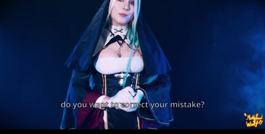 MollyRedWolf: I Lied to Nun and She Discipline Me with Pegging -...