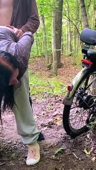 Dumb Brunette Broke Her Bike in the Woods & Pay with Her Pussy for the Repair! Doggystyle Fuck