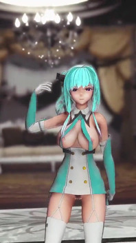 Saint Louis Hentai Undress Dance Azur Lane Wiggle Wiggle Big Boobs Mmd 3D Clear Blue Hair Color Edit Smixix
