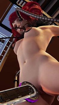 Amy Sorel en máquina de sexo con dos consoladores y estimulación del clítoris, animación porno 3D