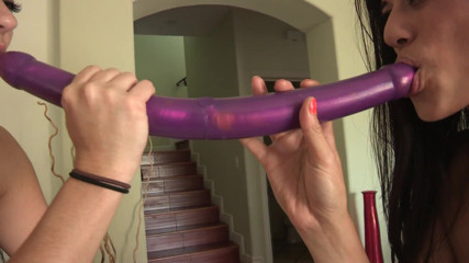 LesbianFantasies: Hot pussy friends penetrate each other with a dildo