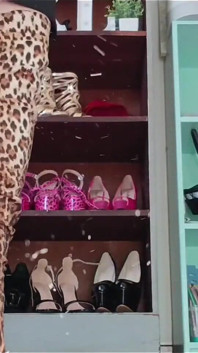 Box Crushing in Leopard Print Thigh High Boots