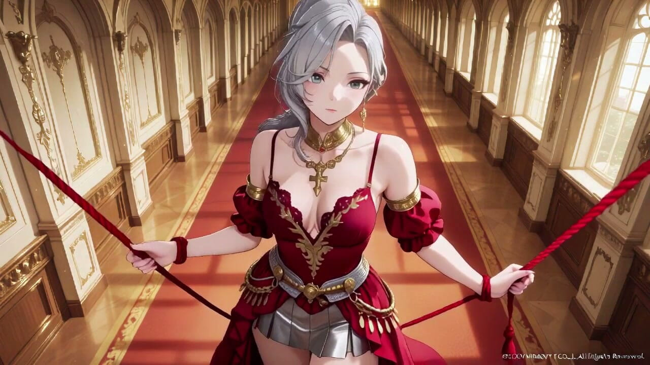 Silver Queen on the Golden Throne! Red Silk, Lazy Gaze, and a Teasing Glance That Melts You