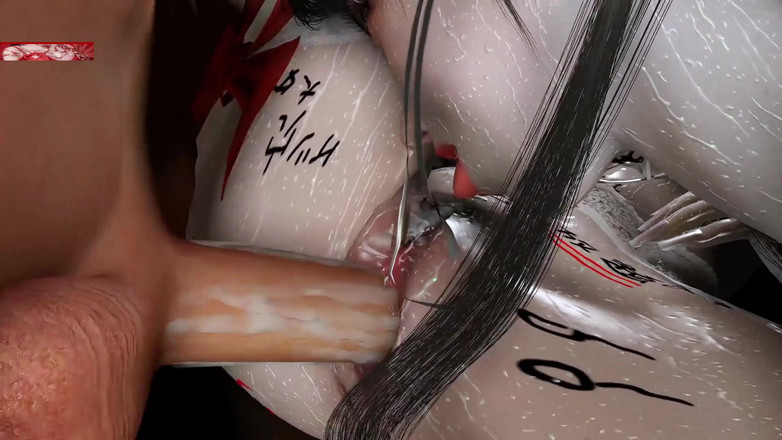 X Hentai: Vášeň ve trojce s pixely: Fantazie 3D dívky - 3D animace Hentai