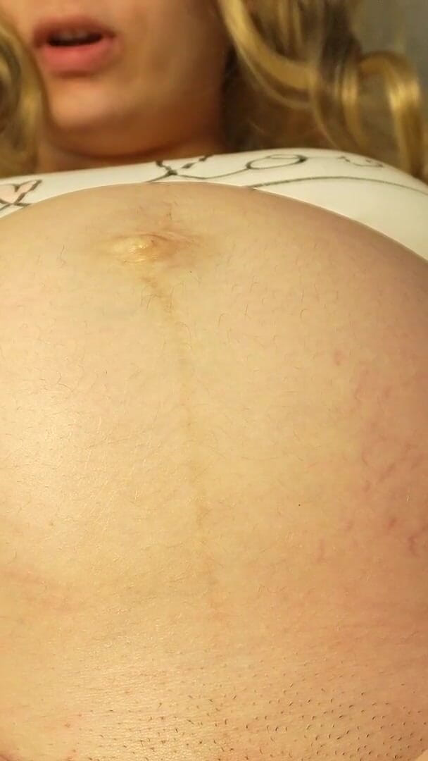 Giantess Blonde Pregnant Stepsister Shows Her Big Belly and Stretch Marks to Tiny Stepbrother Then Farts on Him (Amaya gold)
