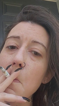 Smoking with My Insanely, Natural Long Black Nails