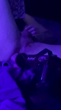 S1uttranspup Takes a 9 Inch Dildo in a Blacklit Room