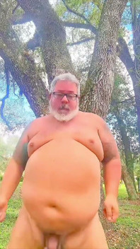 Naked Dancing Bear in the Wilderness Showing His Hole