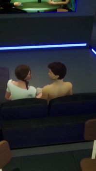 Stepsister gives handjob behind their stepmom's back