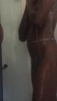 Watch as Ebony Teen Goddess Takes Shower After Fucked by BBC Soapy Shower