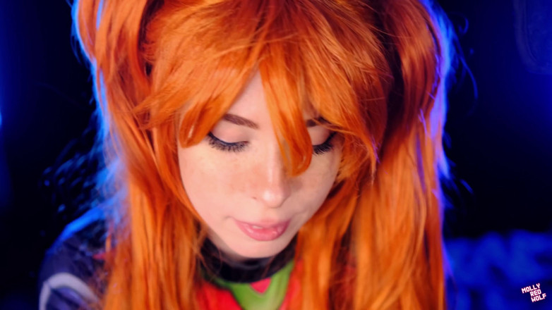 MollyRedWolf: Hete slet Asuka Langley 4k! Dubbele penetratie, 3cumshot