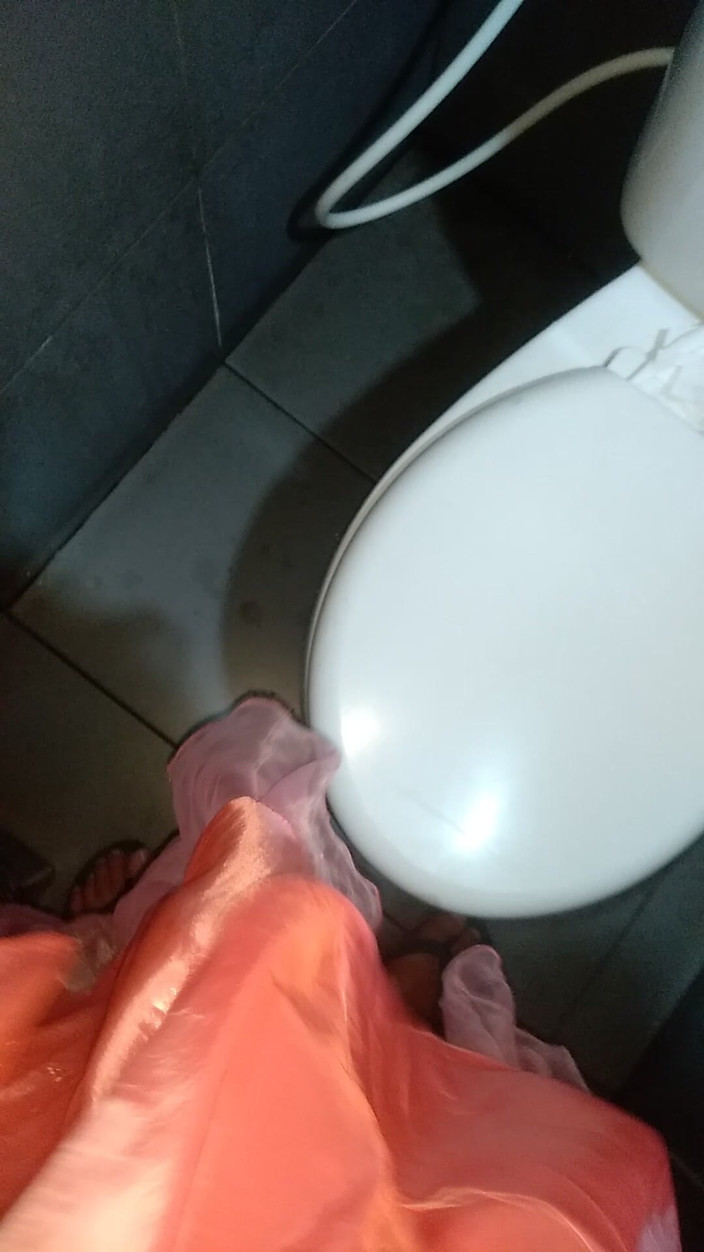 Naomisinka: Crossdressing and Cum Wearing Girl Satin Party Pink Mini Dress