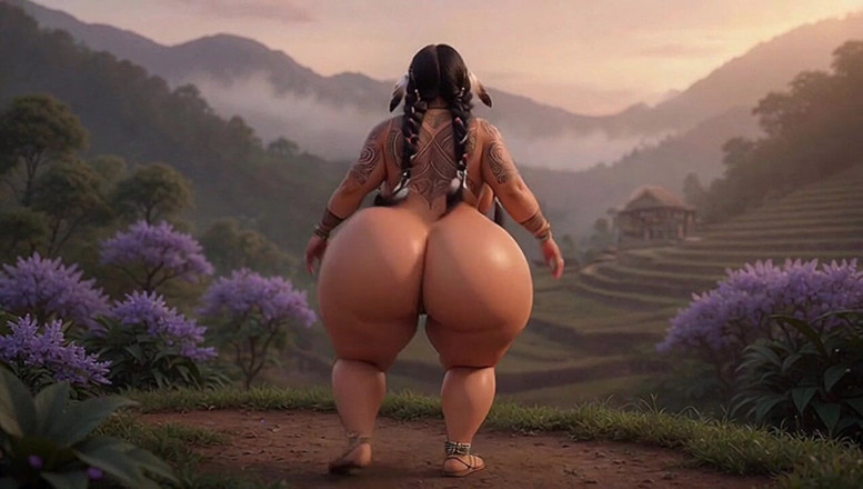 Animate golden: Curvilínea india tribal grandota se desnuda y muestra enormes tetas...