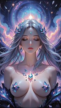 Astral Deusa do Vórtice com Fumaça Obsidiana e Crystal Light Fantasy Ai Art Slideshow