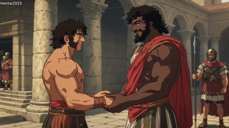 Hentai2025: Ai Generated Short Story Interracial Between Roman Soldier and Gladiator...