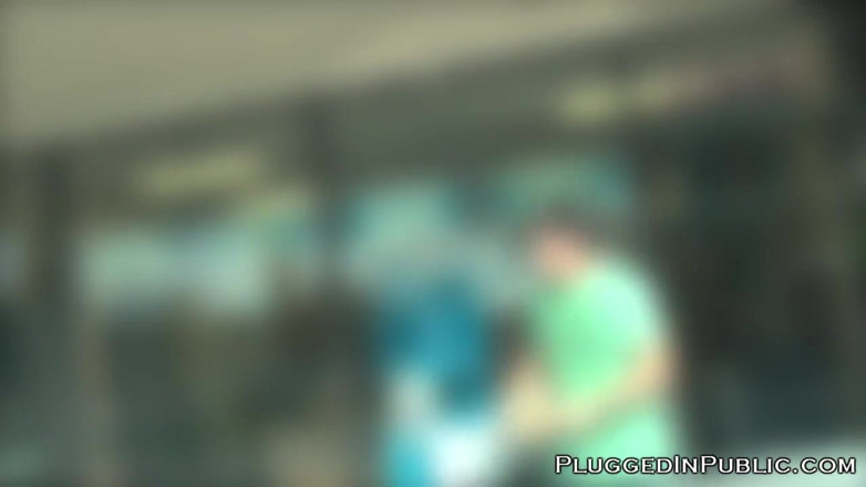 PluggedinPublic: Driving naked wearing a plug in outdoor