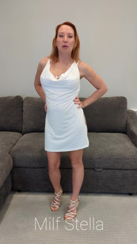 White Slip Dress & Gold Heels Try on