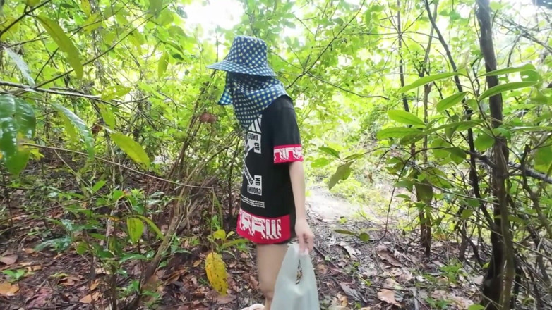 RealThaiSolo: Thai Girl Walking Showing Along the Side of the Field...