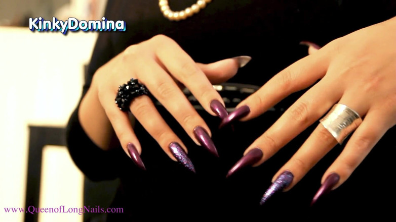 KinkyDomina: Sharp purple nails adoration JOI